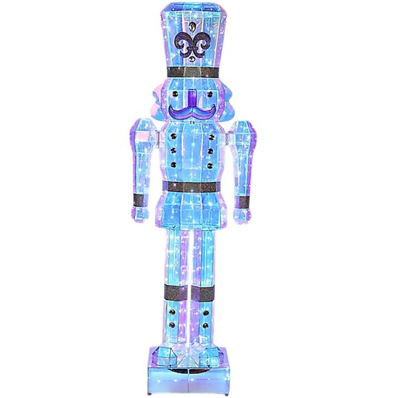 6 Ft Prismatic Nutcracker Toy Soldier Iridescent Christmas Yard Sculpture Decor - Picture 7 of 7
